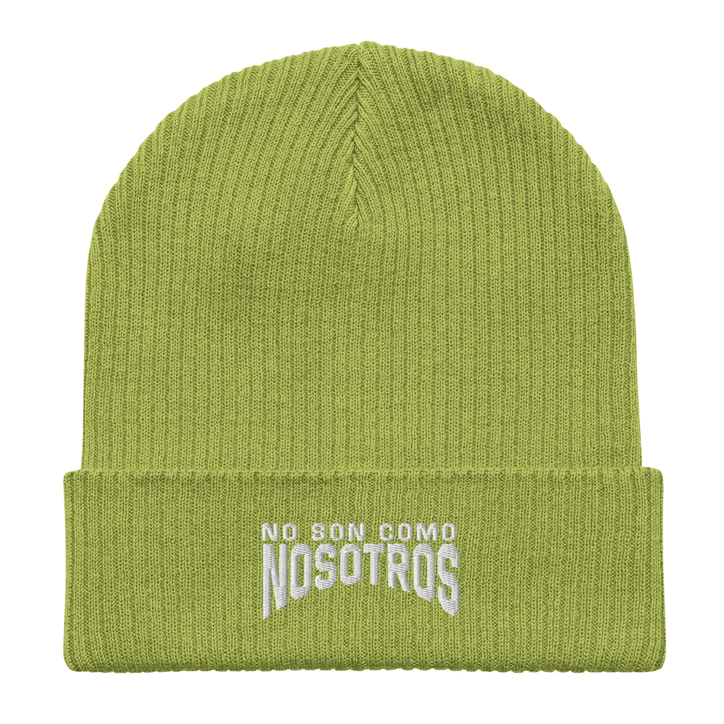 Non Son Como Nosotros Organic ribbed beanie