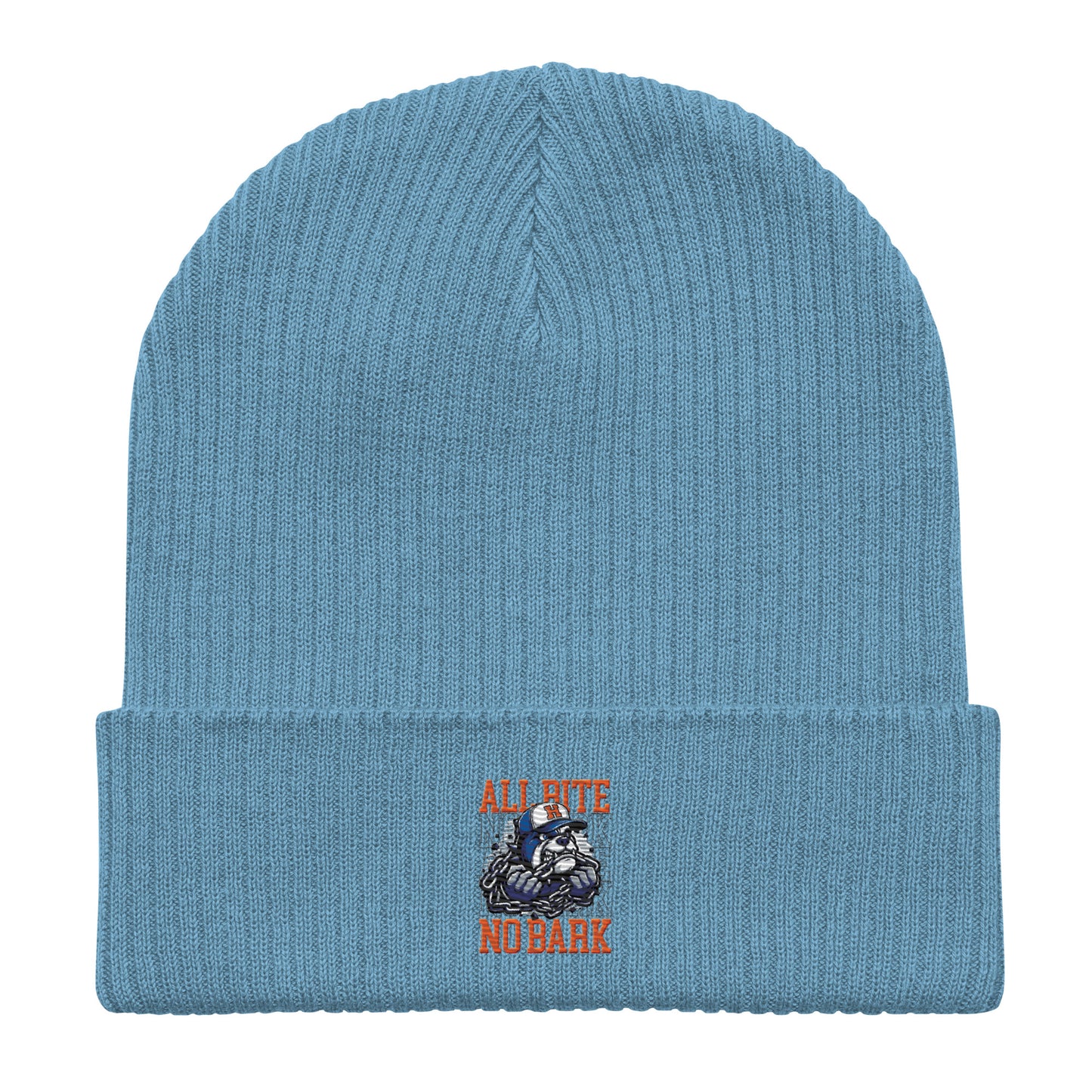 All Bite No Bark Organic ribbed beanie