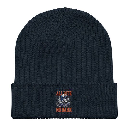 All Bite No Bark Organic ribbed beanie