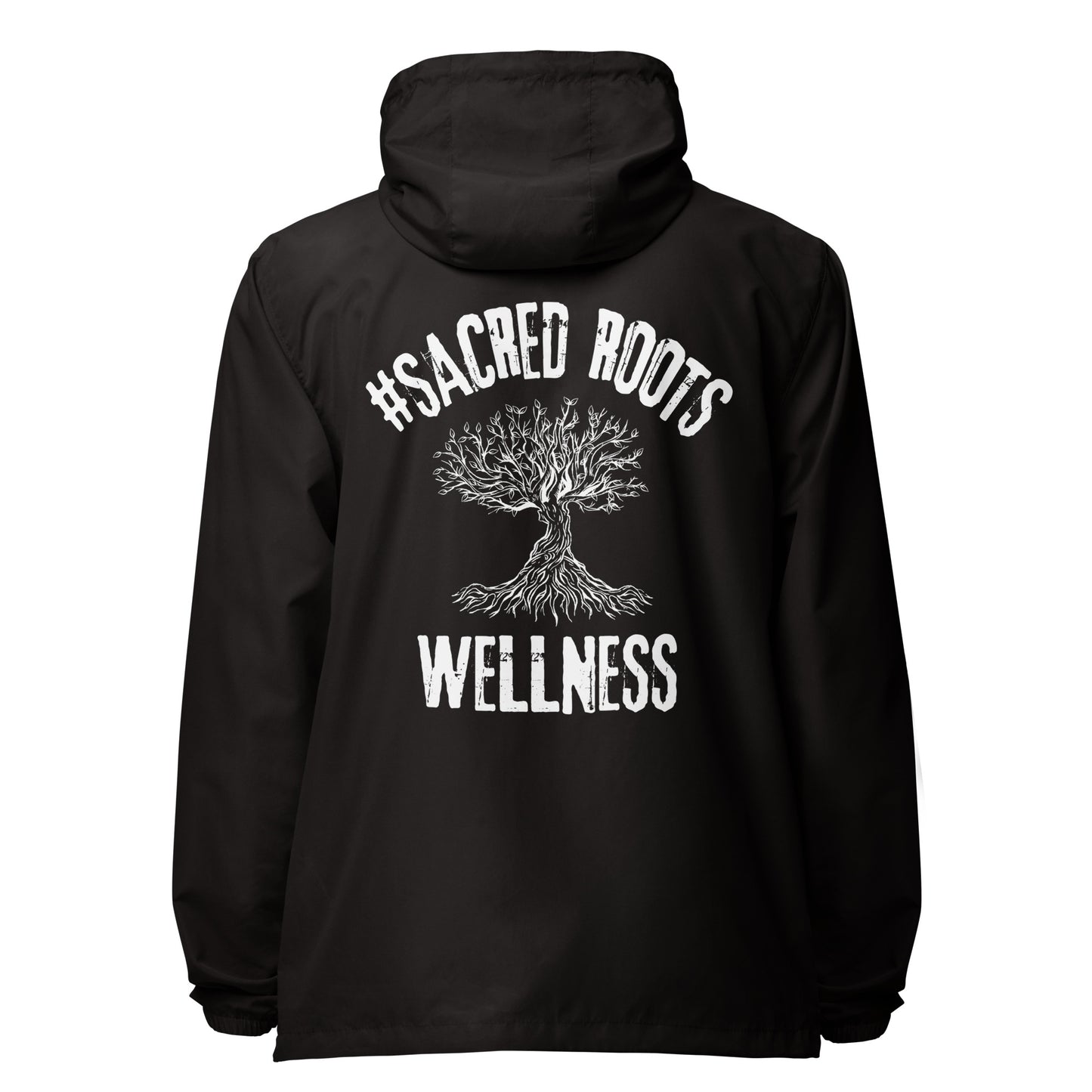 Sacred Roots Wellness lightweight zip up windbreaker