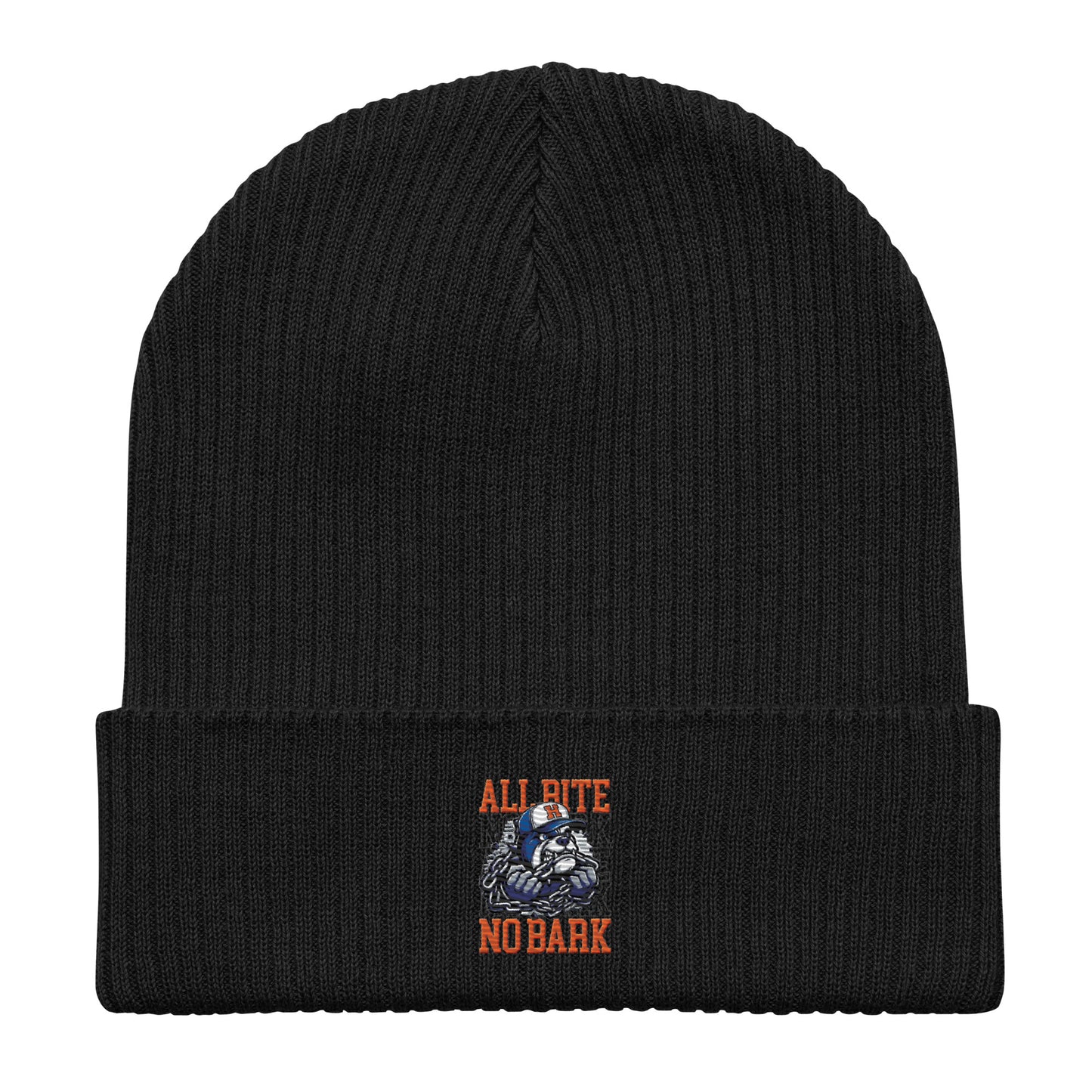 All Bite No Bark Organic ribbed beanie