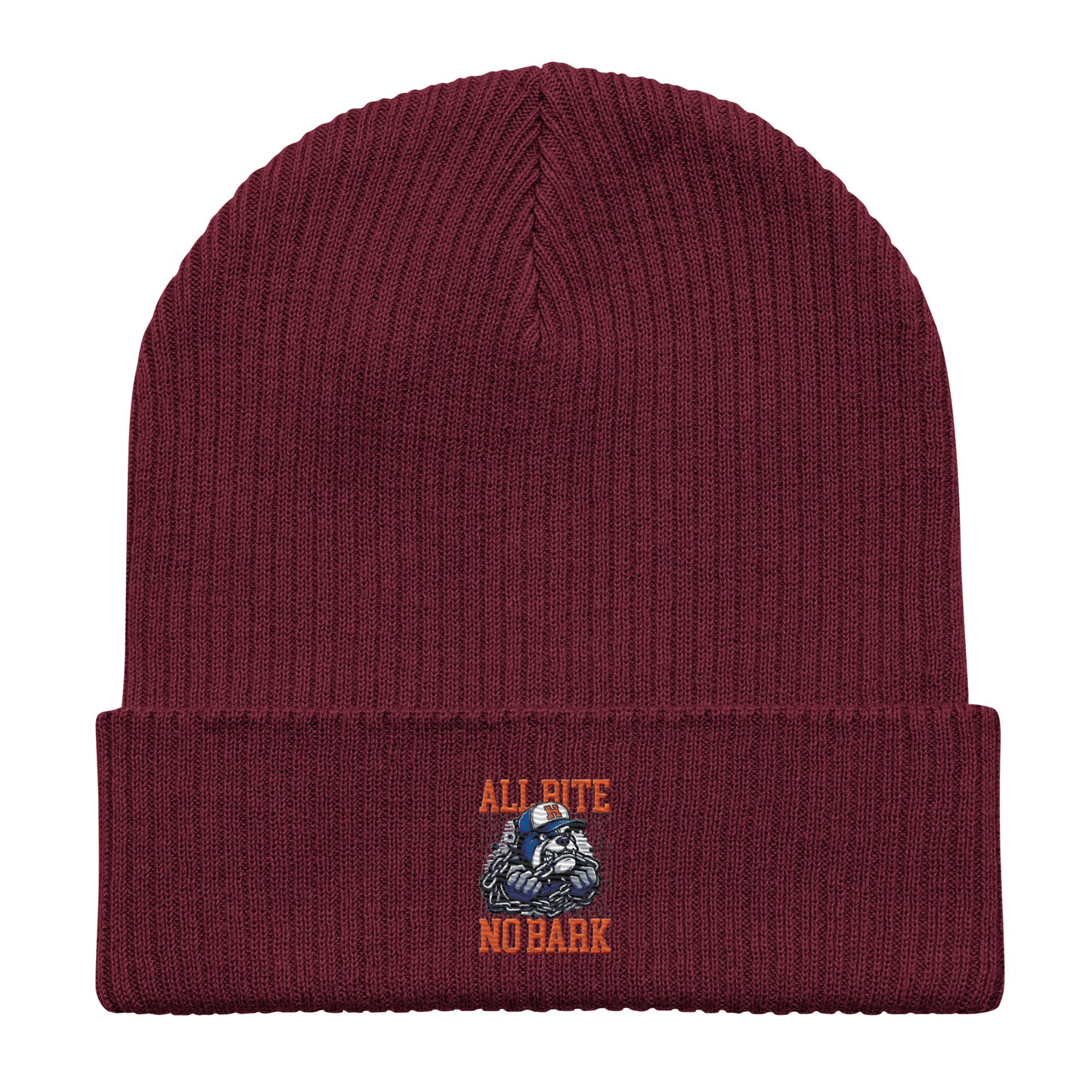 All Bite No Bark Organic ribbed beanie