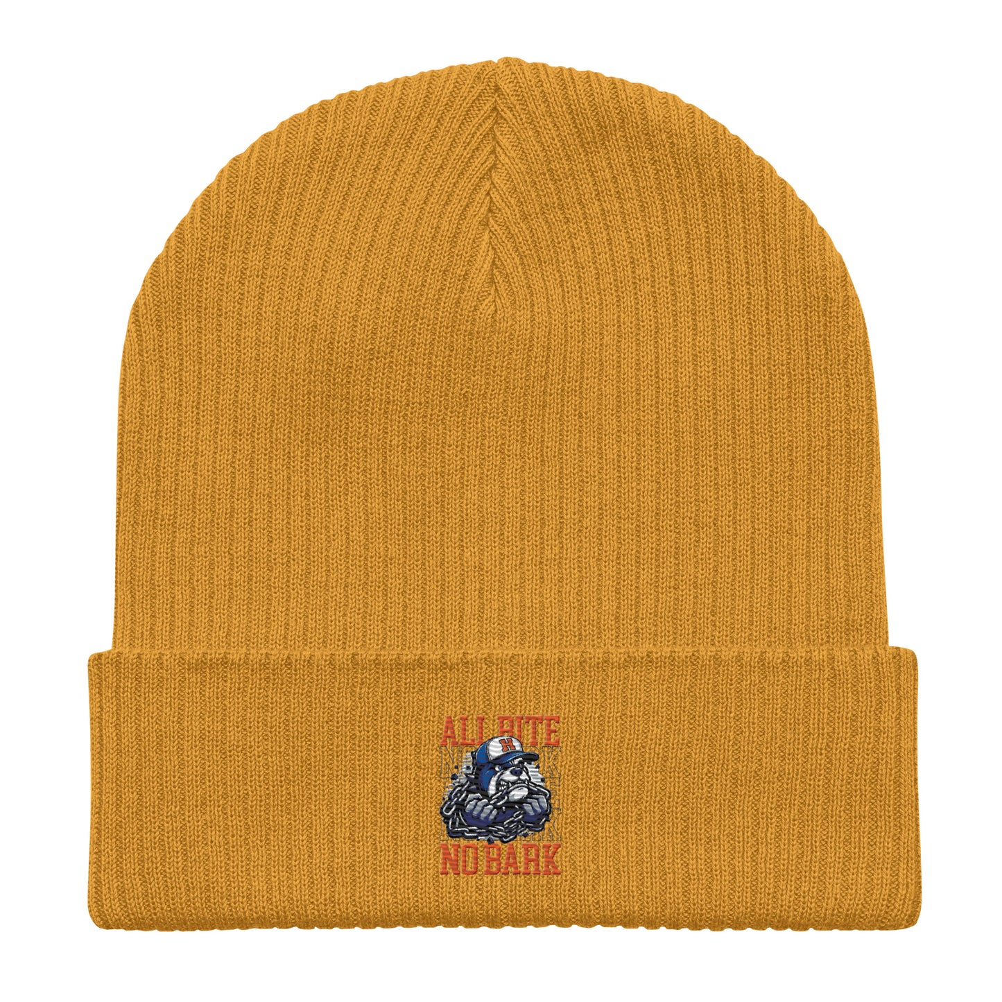 All Bite No Bark Organic ribbed beanie
