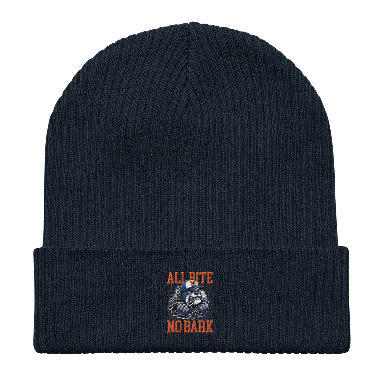 All Bite No Bark Organic ribbed beanie