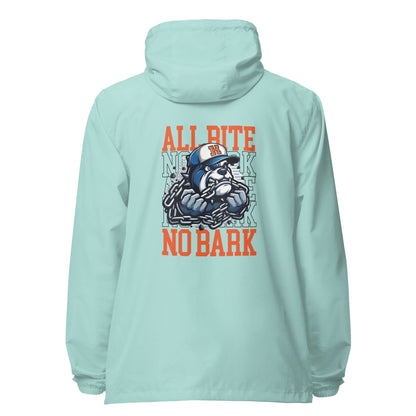 All Bite No Bark Unisex lightweight zip up windbreaker