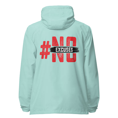 No Excuses Signature lightweight zip up windbreaker