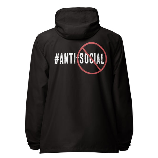 Anti Social lightweight zip up windbreaker