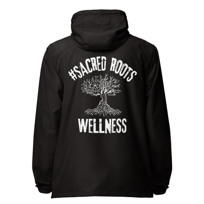 Sacred Roots Wellness lightweight zip up windbreaker