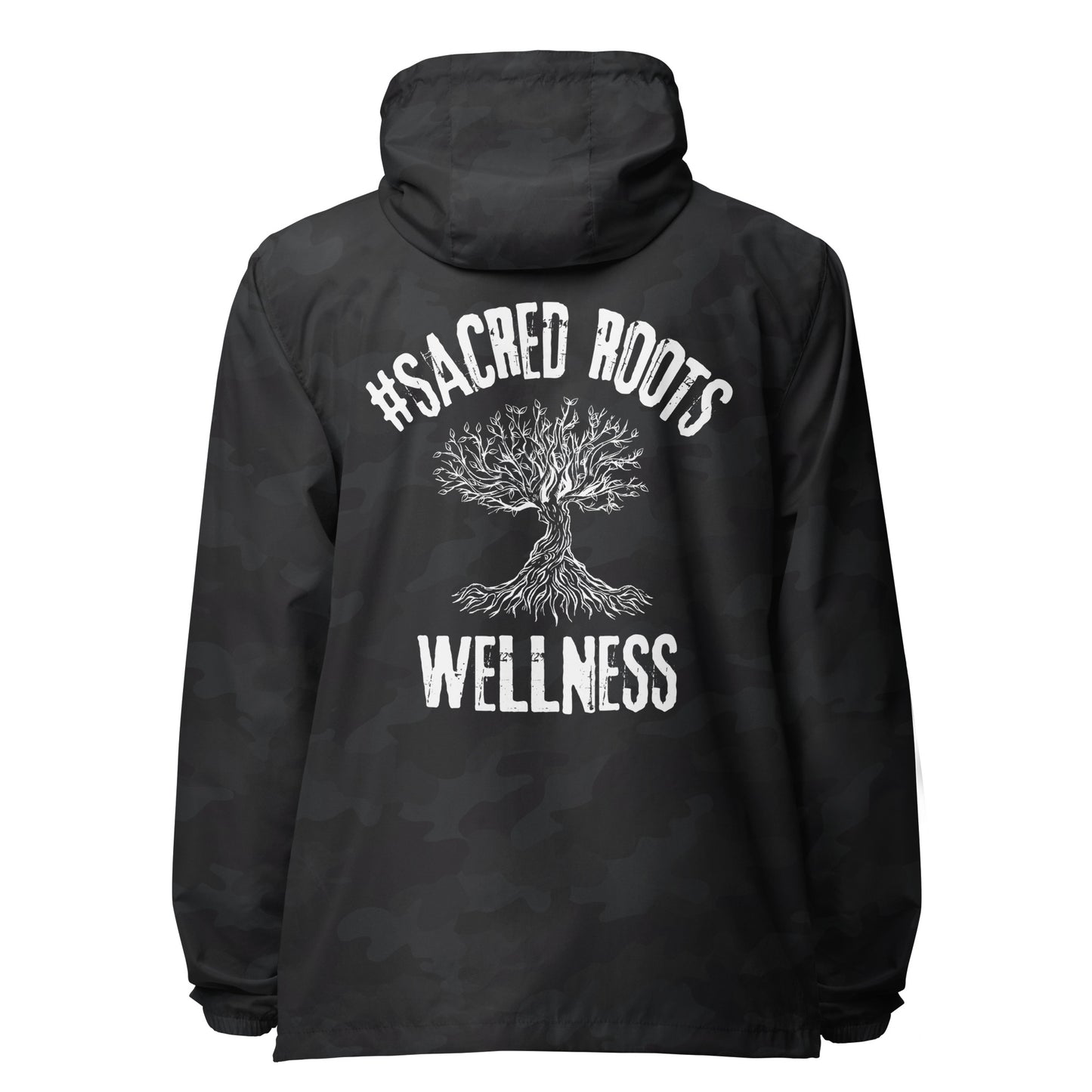 Sacred Roots Wellness lightweight zip up windbreaker