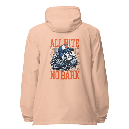 All Bite No Bark Unisex lightweight zip up windbreaker