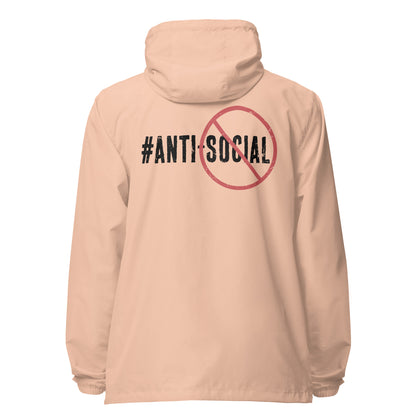 Anti Social Signature lightweight zip up windbreaker