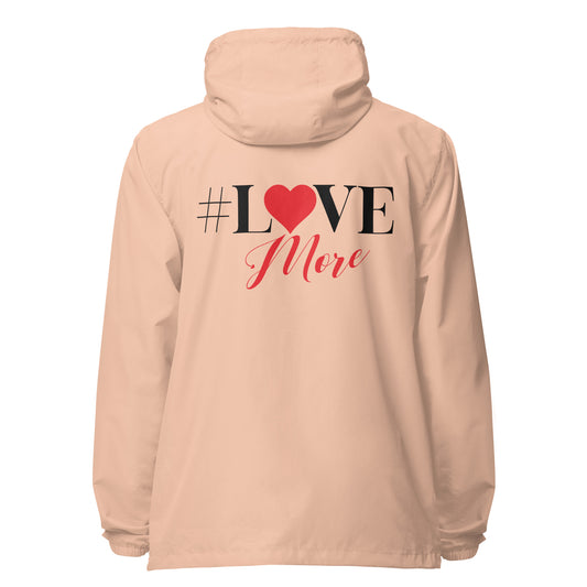 Love More Signature lightweight zip up windbreaker