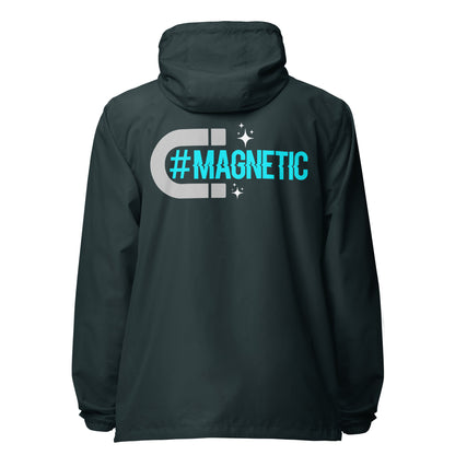 Magnetic lightweight zip up windbreaker