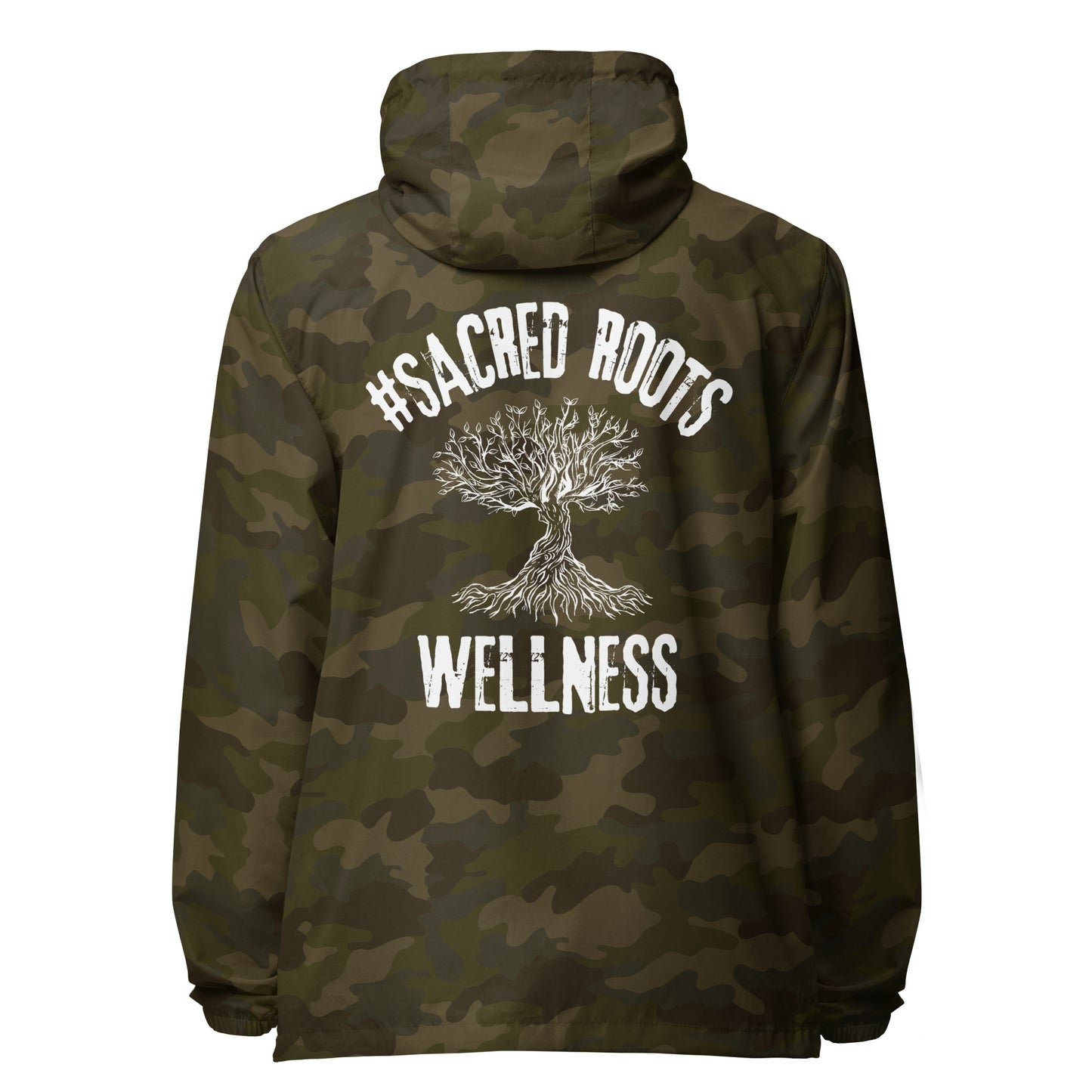 Sacred Roots Wellness lightweight zip up windbreaker
