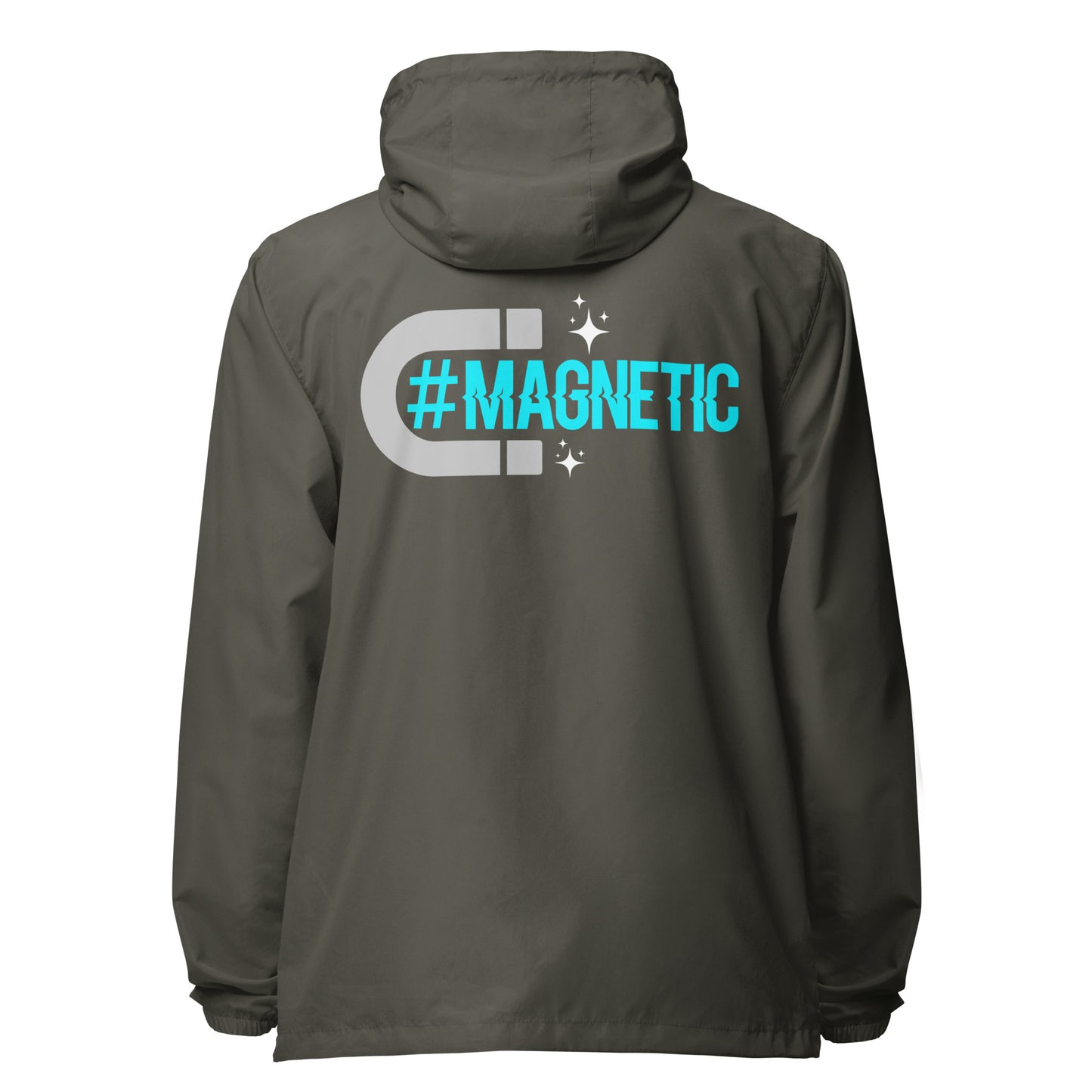 Magnetic lightweight zip up windbreaker