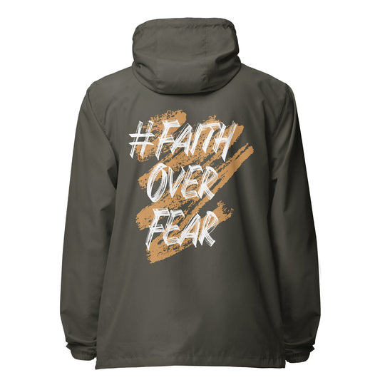 Faith Over Fear lightweight zip up windbreaker