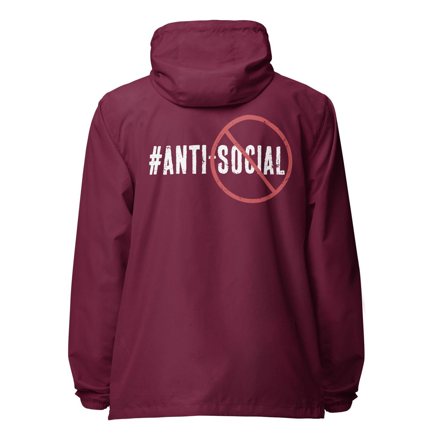 Anti Social lightweight zip up windbreaker