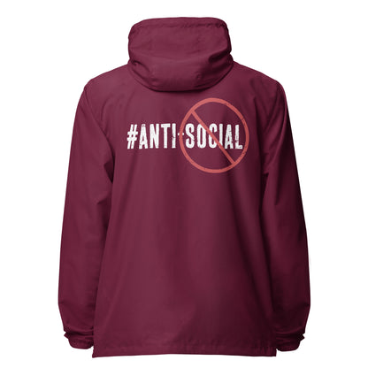 Anti Social lightweight zip up windbreaker