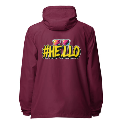 Hello lightweight zip up windbreaker