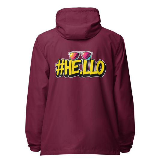 Hello lightweight zip up windbreaker