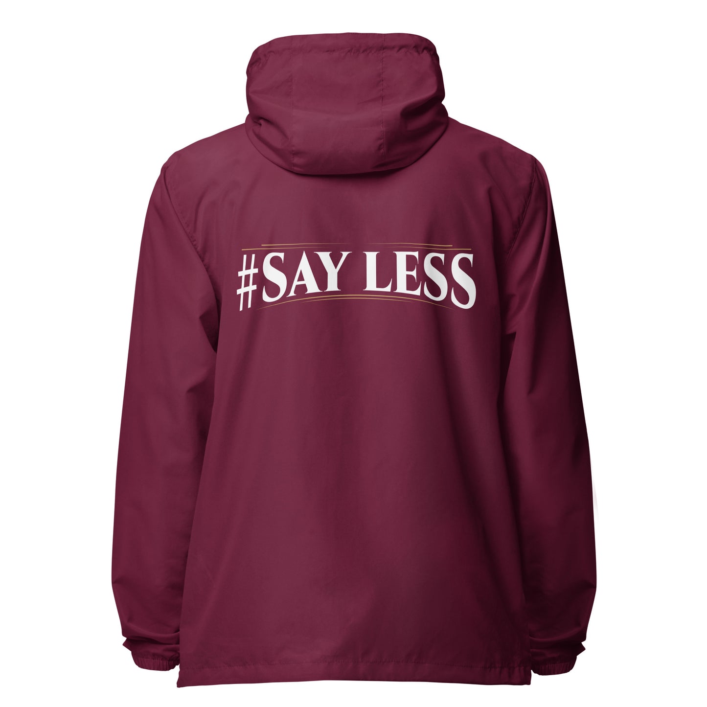 Sayless lightweight zip up windbreaker