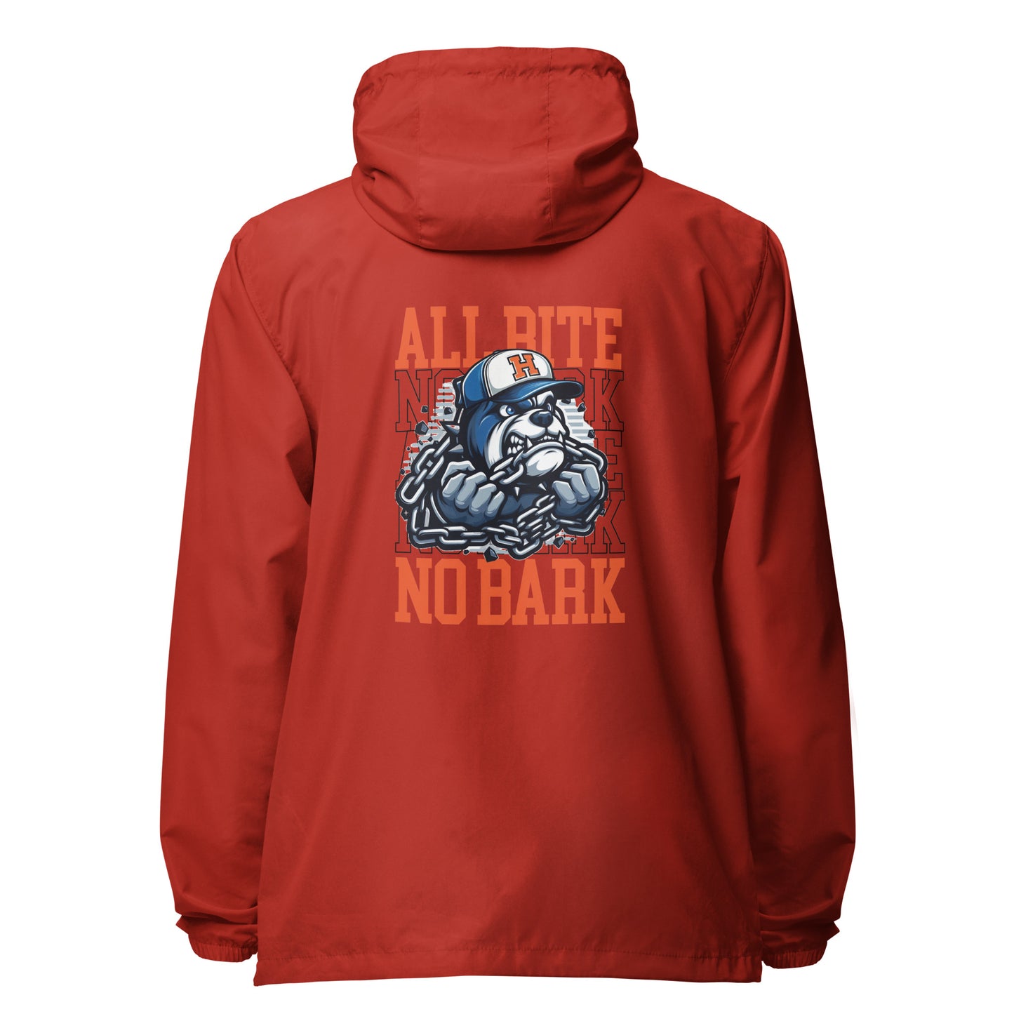 All Bite No Bark Unisex lightweight zip up windbreaker
