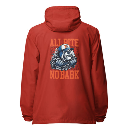 All Bite No Bark Unisex lightweight zip up windbreaker