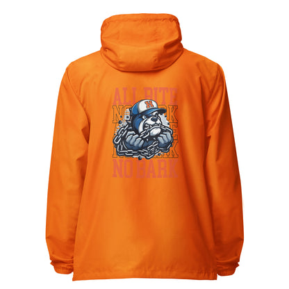 All Bite No Bark Unisex lightweight zip up windbreaker