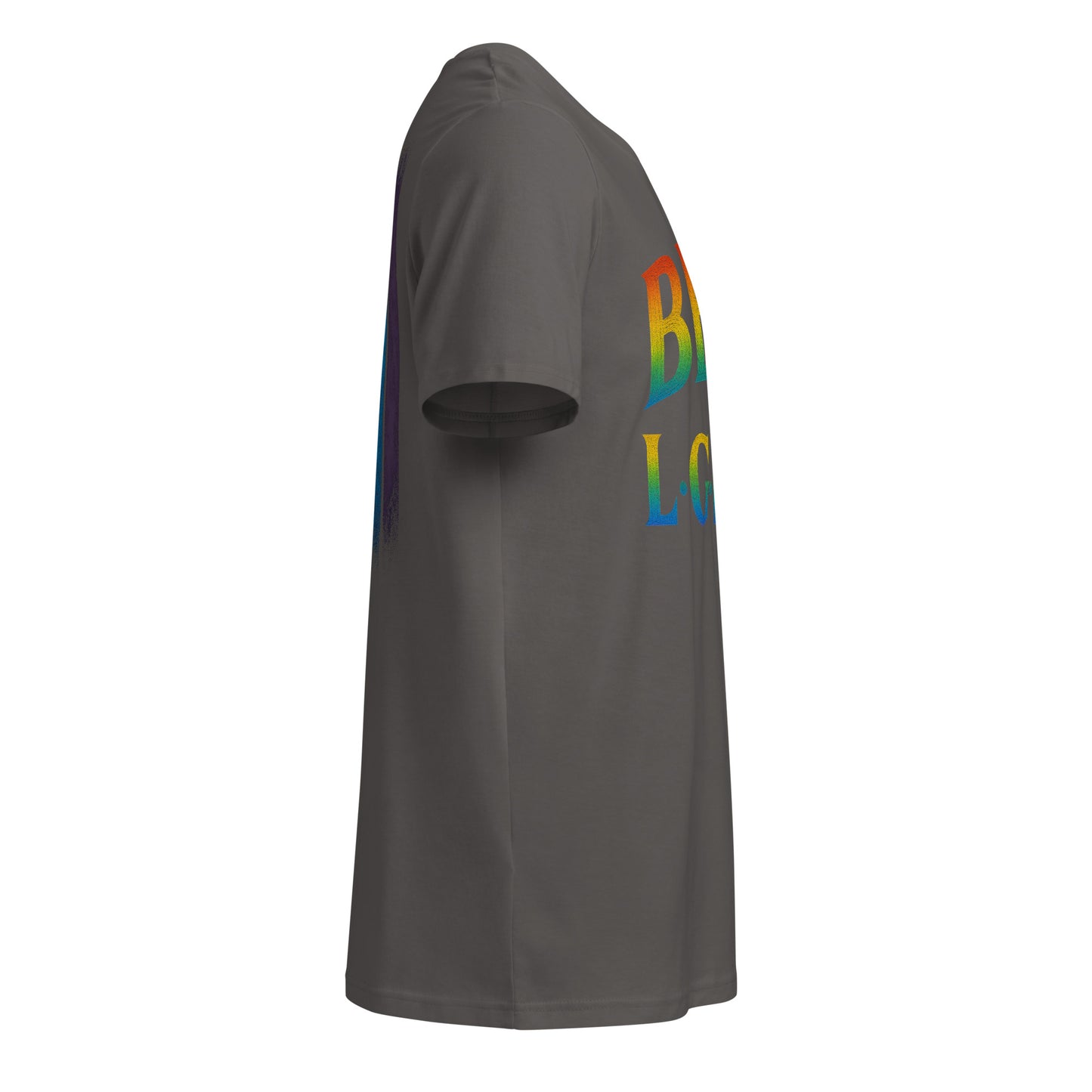 BEAM LGBTQ Rainbow Pride Front & Back T-Shirt – Radiant Glitter Effect Gay Pride Tee for Bold Self-Expression. Unisex organic mid-light t-shirt