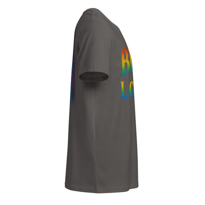 BEAM LGBTQ Rainbow Pride Front & Back T-Shirt – Radiant Glitter Effect Gay Pride Tee for Bold Self-Expression. Unisex organic mid-light t-shirt
