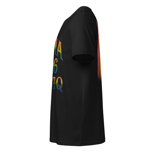 Karma 1896 LGBTQ Rainbow Pride Front & Back T-Shirt – Colorful Glitter Statement Tee for Pride Month, Gay Rights, and Equality Unisex organic mid-light t-shirt