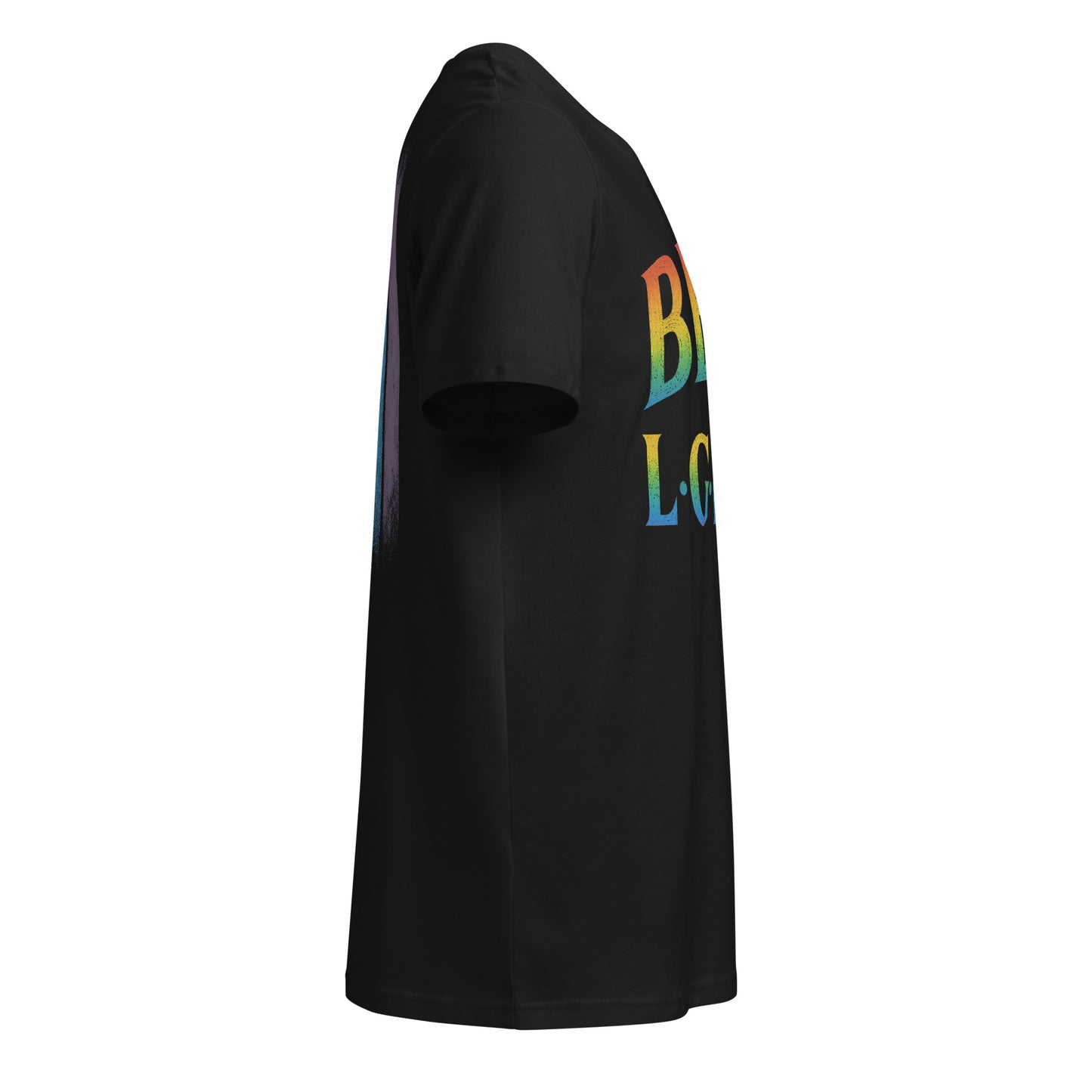 BEAM LGBTQ Rainbow Pride Front & Back T-Shirt – Radiant Glitter Effect Gay Pride Tee for Bold Self-Expression. Unisex organic mid-light t-shirt