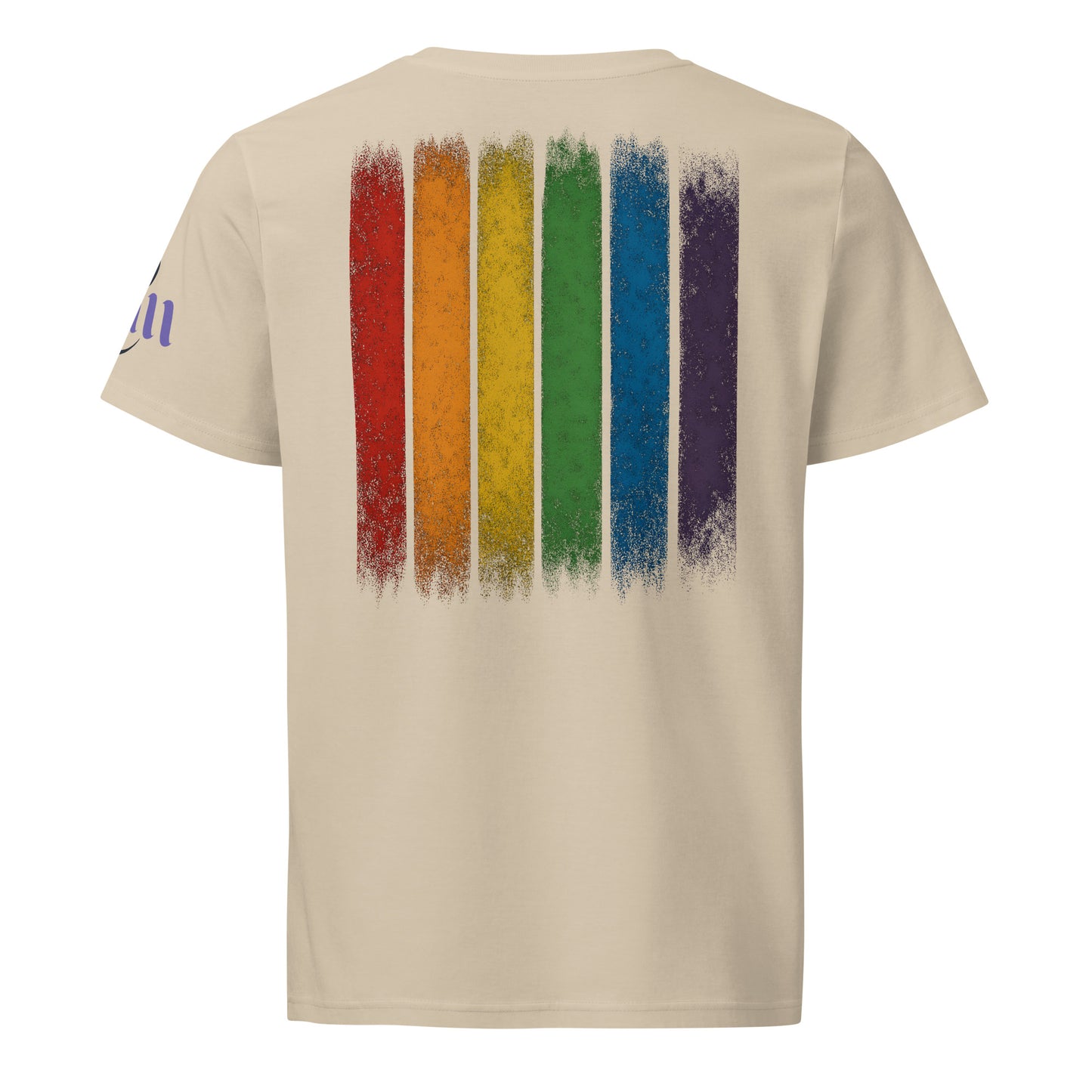 BEAM LGBTQ Rainbow Pride Front & Back T-Shirt – Radiant Glitter Effect Gay Pride Tee for Bold Self-Expression. Unisex organic mid-light t-shirt