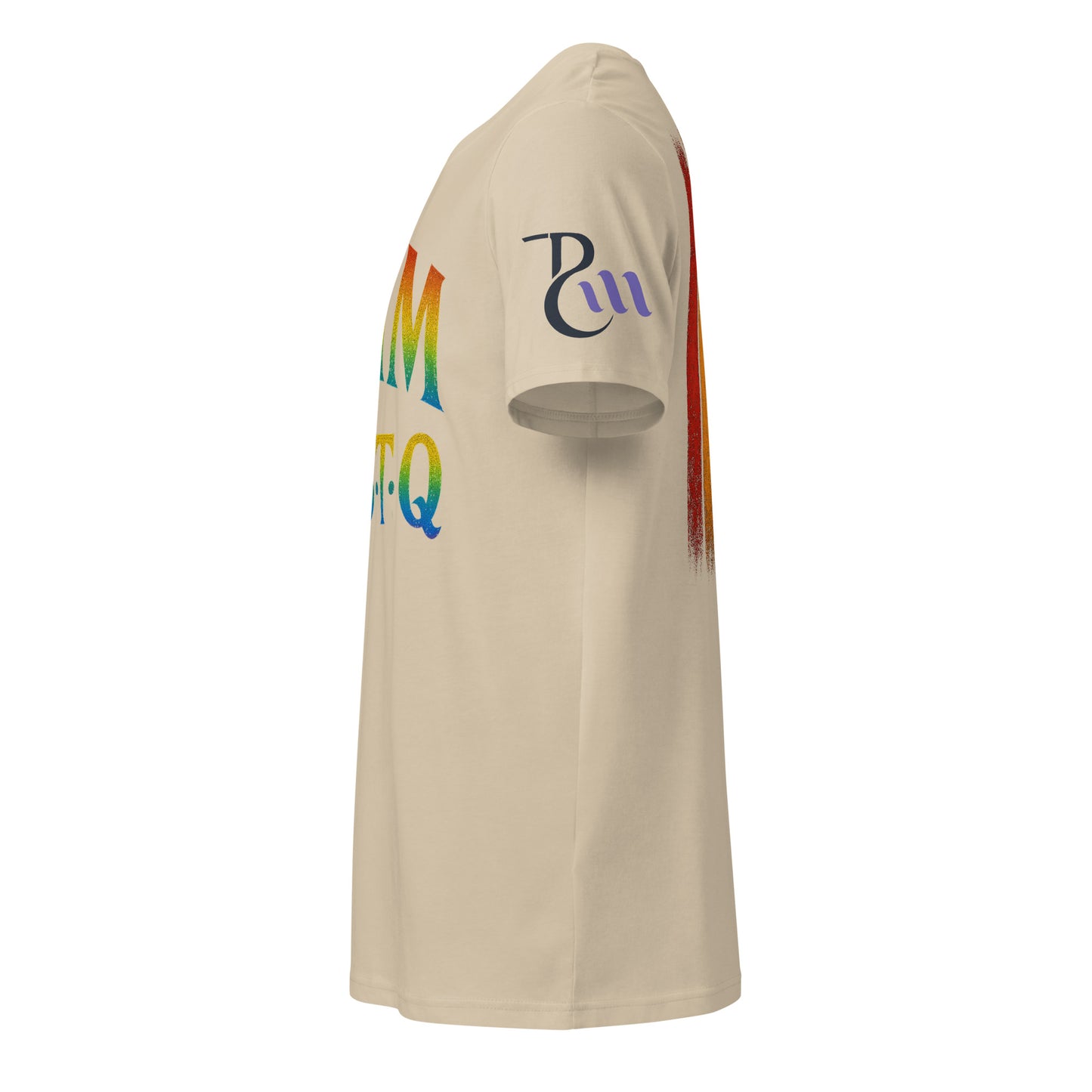 BEAM LGBTQ Rainbow Pride Front & Back T-Shirt – Radiant Glitter Effect Gay Pride Tee for Bold Self-Expression. Unisex organic mid-light t-shirt