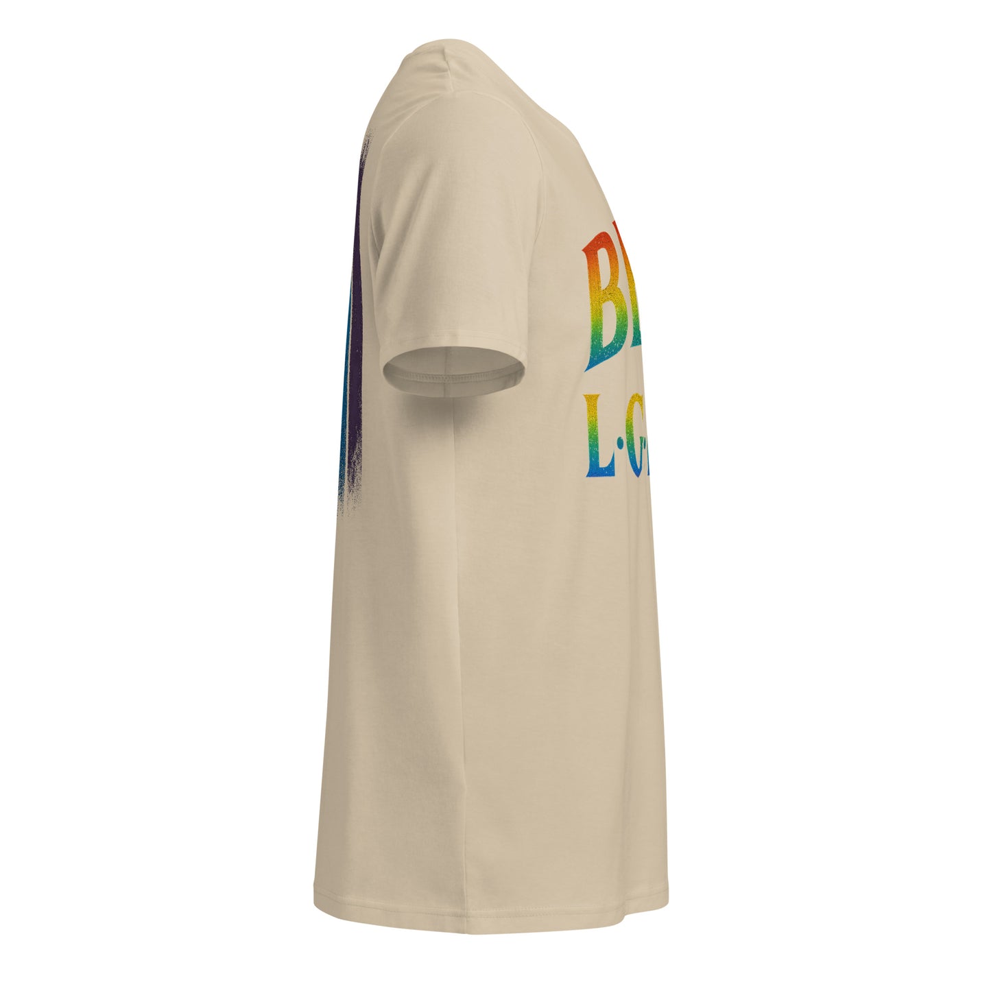 BEAM LGBTQ Rainbow Pride Front & Back T-Shirt – Radiant Glitter Effect Gay Pride Tee for Bold Self-Expression. Unisex organic mid-light t-shirt