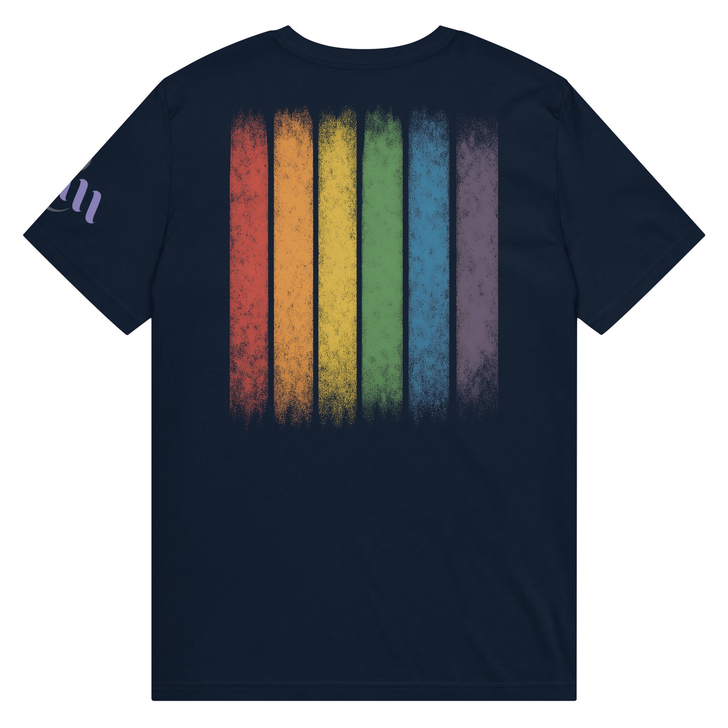 BEAM LGBTQ Rainbow Pride Front & Back T-Shirt – Radiant Glitter Effect Gay Pride Tee for Bold Self-Expression. Unisex organic mid-light t-shirt
