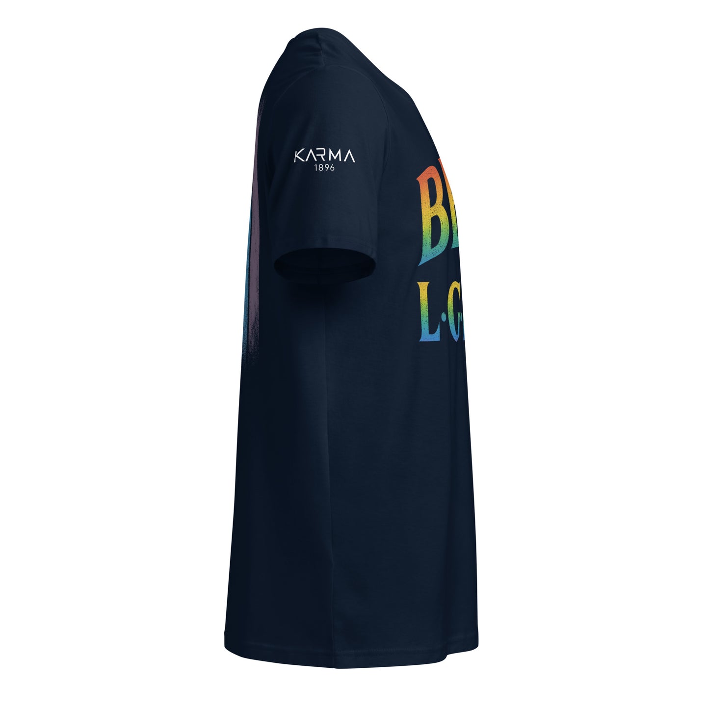 BEAM LGBTQ Rainbow Pride Front & Back T-Shirt – Radiant Glitter Effect Gay Pride Tee for Bold Self-Expression. Unisex organic mid-light t-shirt