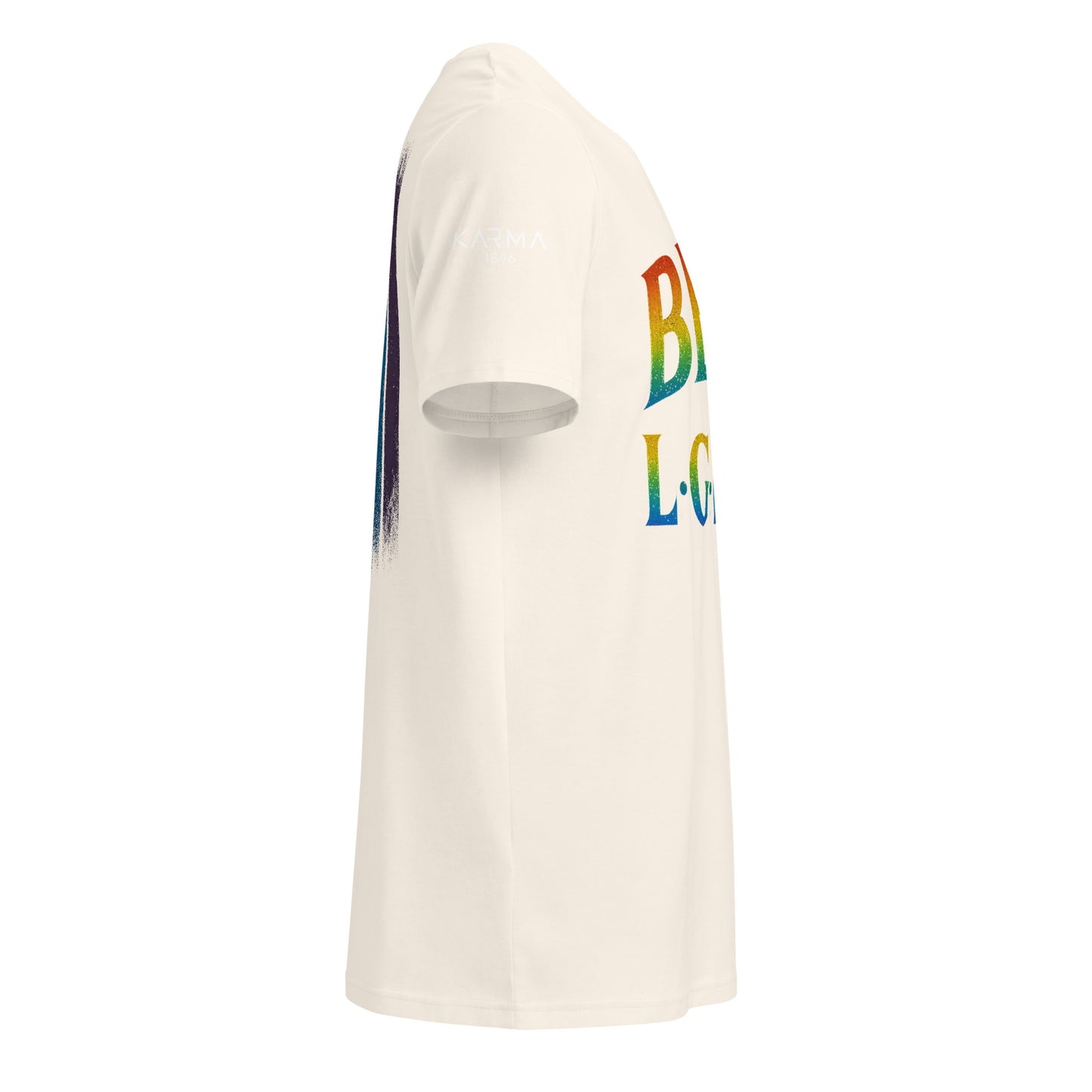 BEAM LGBTQ Rainbow Pride Front & Back T-Shirt – Radiant Glitter Effect Gay Pride Tee for Bold Self-Expression. Unisex organic mid-light t-shirt