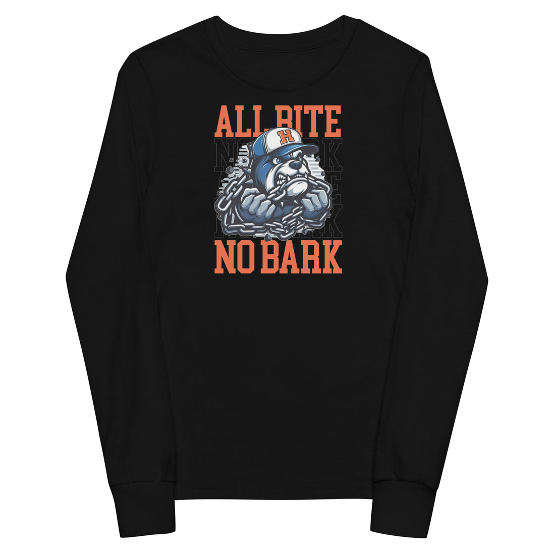 All Bite No Bark kids long sleeve tee