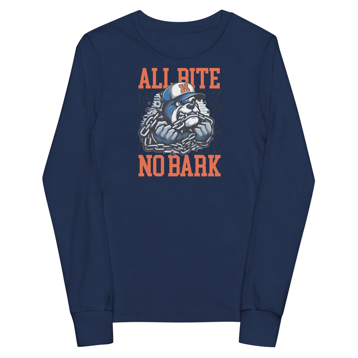 All Bite No Bark kids long sleeve tee