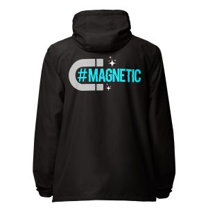 Magnetic lightweight zip up windbreaker