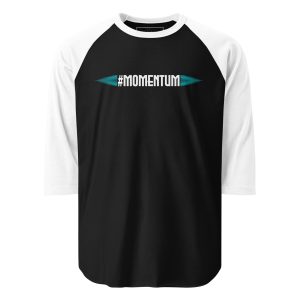 Momentum 3/4 sleeve raglan shirt - Black/White, L